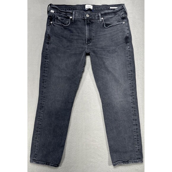 Citizens of Humanity Ella Jeans Womens 31x25 Black Mid Rise Crop Gothic Denim - Picture 1 of 14